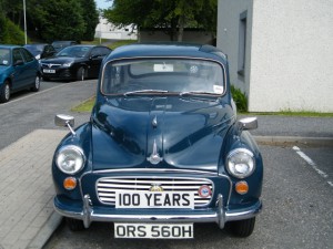 Adam's pride and joy- he's is a founder member of the Morris Minor Club!
